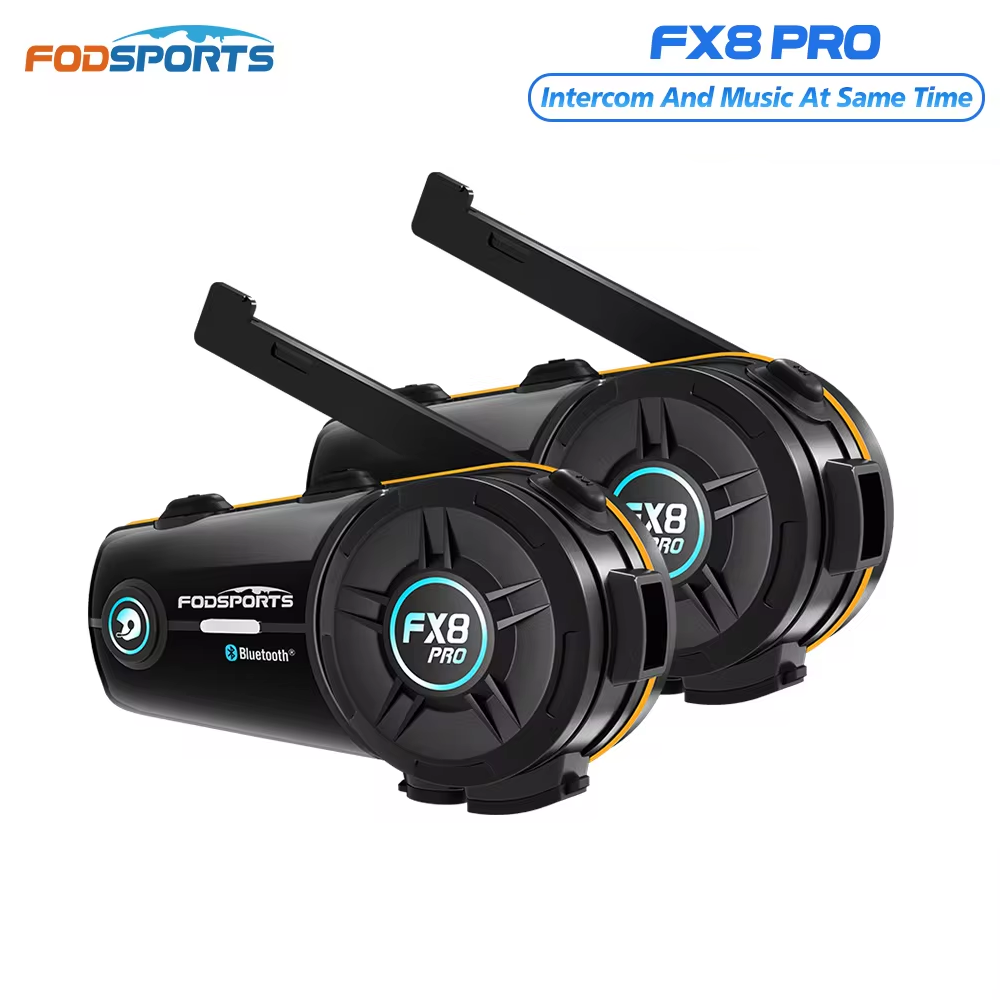 Full Face Motorcycle Helmet With Bluetooth - 2 Stück Fodsports FX8 Pro Motorrad-Intercom