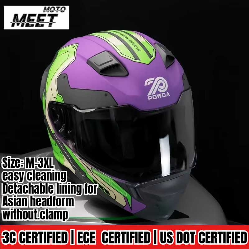 Dual Visor Motorcycle Racing Helmet - Unisex Vollgesichts-Motorradhelm, ECE DOT Zertifizierter Offroad-Rennhelm