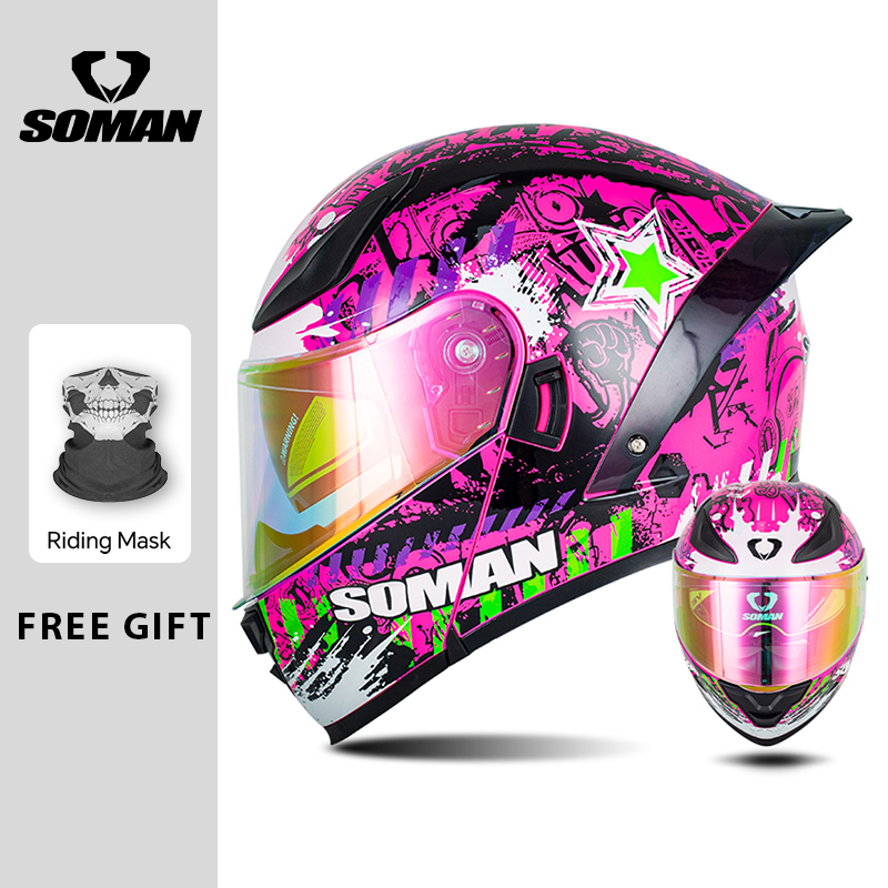 SOMAN Modular Helm Flip Integr – Dual Visor Motorcycle Racing Helmet Bewertung und Preis