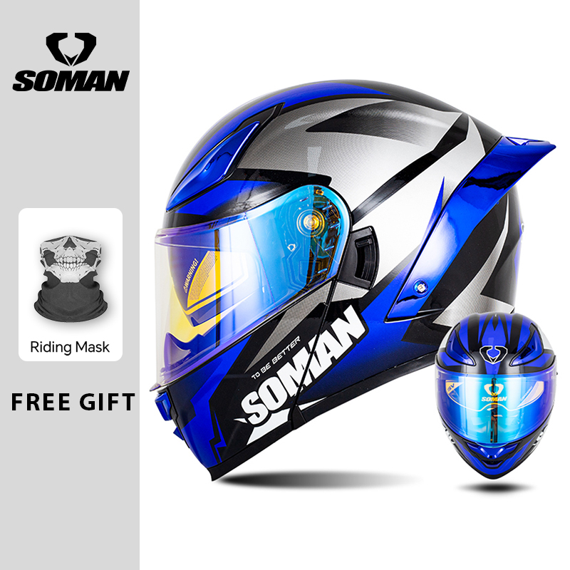 SOMAN Modular Helm Flip Integr – Dual Visor Motorcycle Racing Helmet Bewertung und Preis