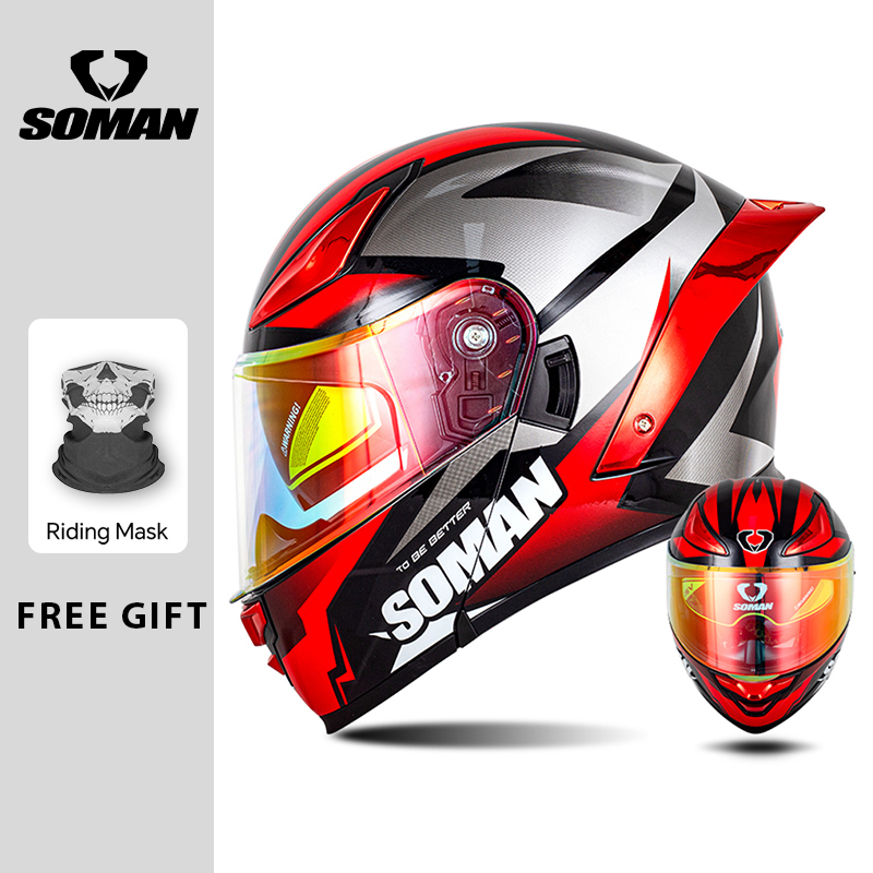 SOMAN Modular Helm Flip Integr – Dual Visor Motorcycle Racing Helmet Bewertung und Preis
